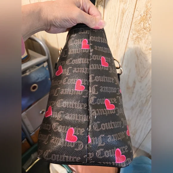 Juicy Couture Black and Pink Hearts Tote - Picture 5 of 8